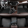 Black and White Stitching Car Mats Set