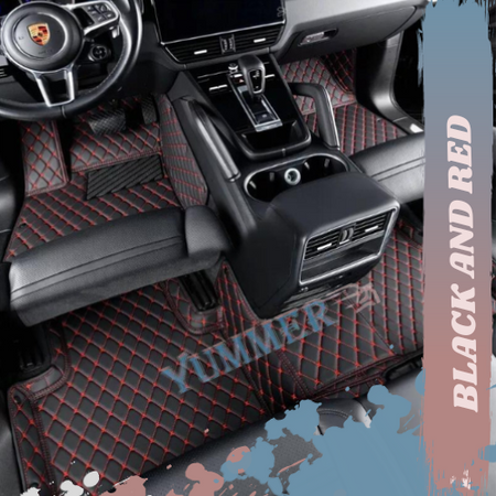 Black and Red Stitching Car Mats Set